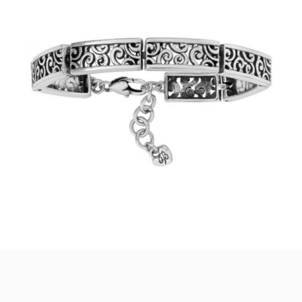 Brighton Deco Lace Silver Panel Link Bracelet